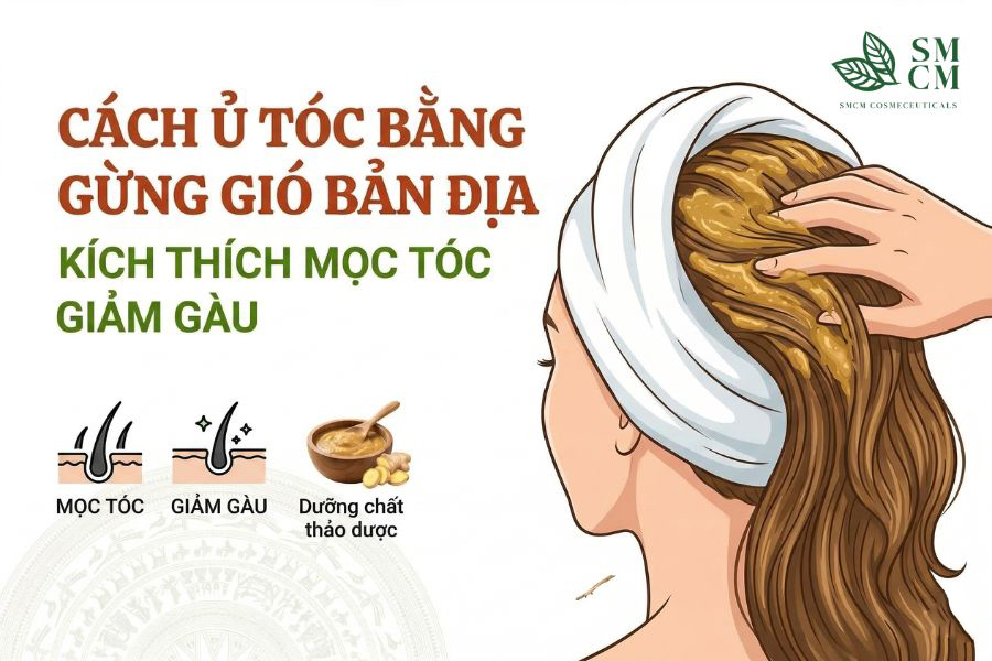 Cách ủ tóc bằng gừng gió bản địa kích thích mọc tóc, giảm gàu